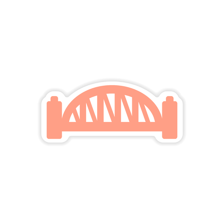 paper sticker Australian bridge on white backgroundのイラスト素材