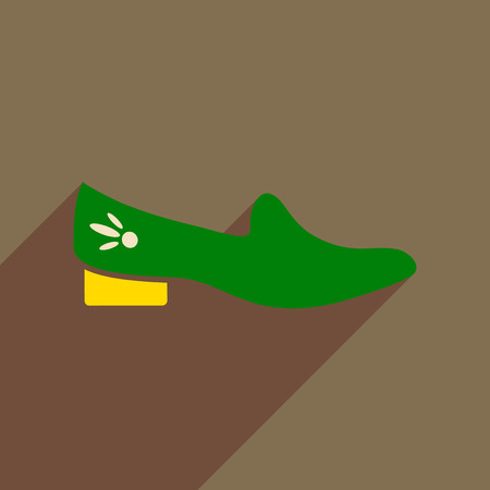 Flat icon with long shadow heeled shoesのイラスト素材