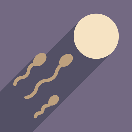 Flat web icon with long  shadow egg spermのイラスト素材