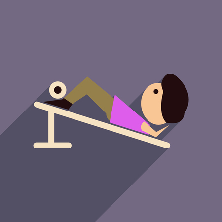 Flat web icon with long  shadow male sportsのイラスト素材