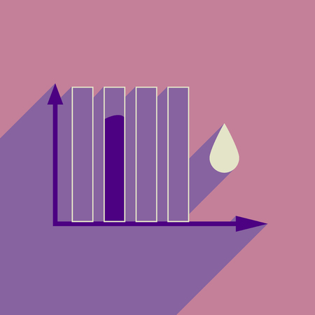 Flat web icon with long shadow water chartのイラスト素材