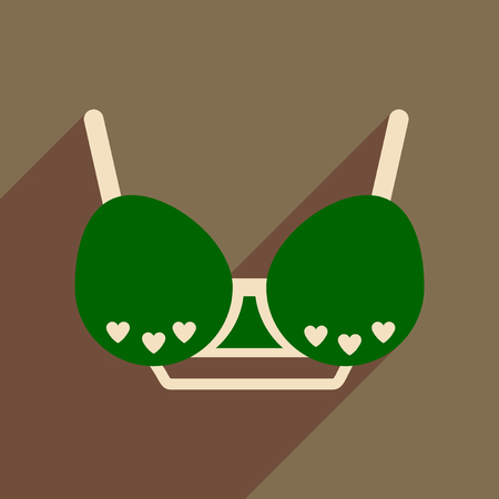 Flat icon with long shadow female braのイラスト素材