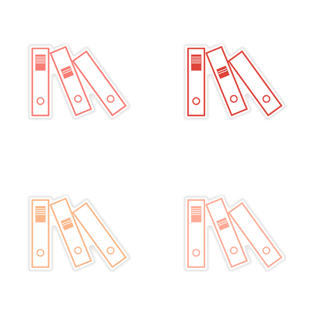 Stylish assembly sticker on paper folders for documentsのイラスト素材