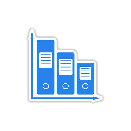 paper sticker on white background folders for documentsのイラスト素材