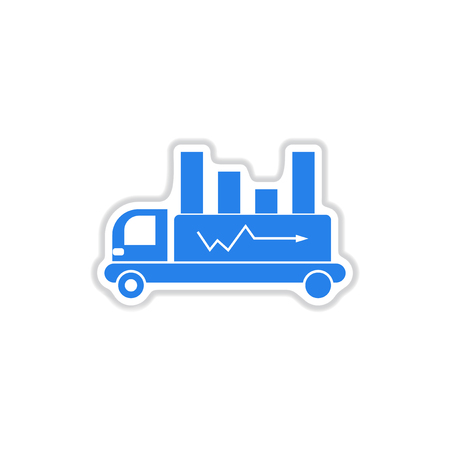 paper sticker on white background car infographicsのイラスト素材