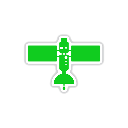 paper sticker on white background satellitesのイラスト素材