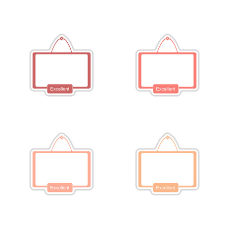Set of paper stickers on white background interactive boardのイラスト素材