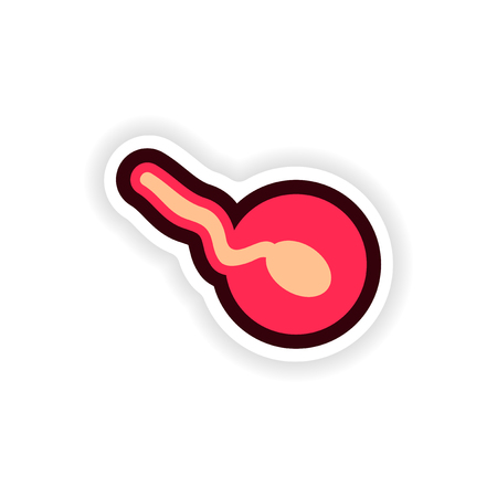 paper sticker on white background sperm and female eggのイラスト素材