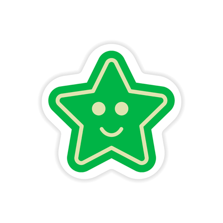 paper sticker on white background Christmas cakeのイラスト素材