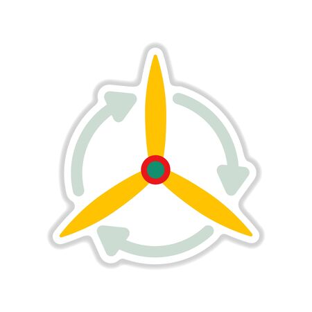 Paper sticker on white background eco-millのイラスト素材