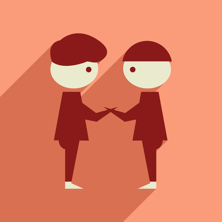 Flat web icon with long shadow of business partners.のイラスト素材