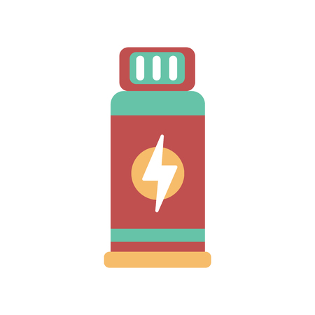 Jar energy flat line icon.のイラスト素材
