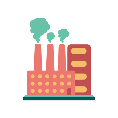 Flat web icon on white  background factoryのイラスト素材