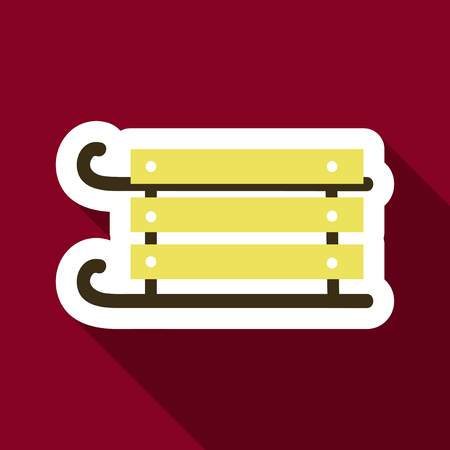 Flat Icon with shadow sleighのイラスト素材
