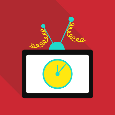 New Year clock on the television screen 2018のイラスト素材