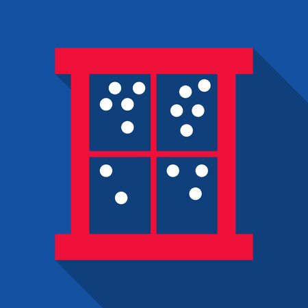 Winter snowy window, christmas, or new year background with four parts for your text vector illustrationのイラスト素材