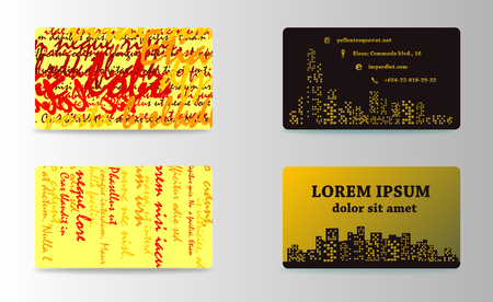 Set of modern business card print templates. Personal visiting card with company logo. trending design. Vector illustrationのイラスト素材