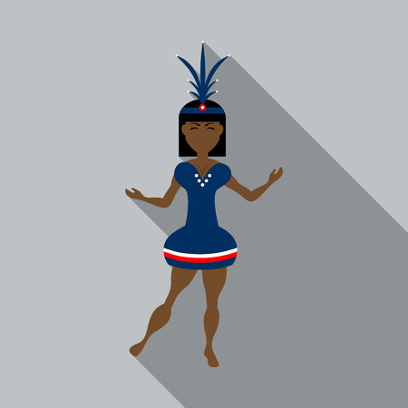 Brazilian samba dancers. Vector carnival girls wearing a festival costume is dancing.のイラスト素材