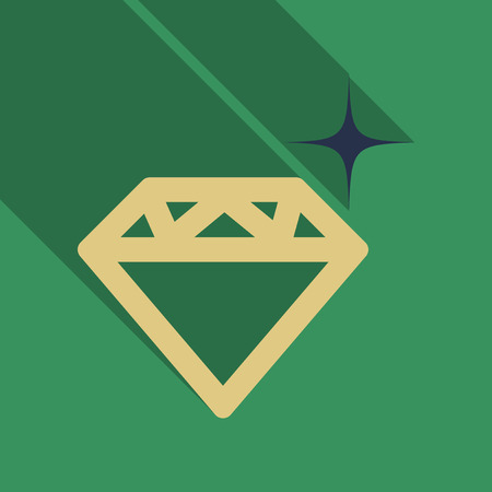Diamond vector icon in flat style with shadowのイラスト素材