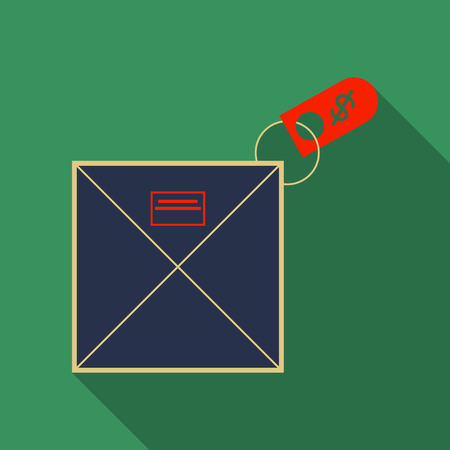 Vector close envelope for letter. Symbol of message, mail, email or business document with dollar label.のイラスト素材