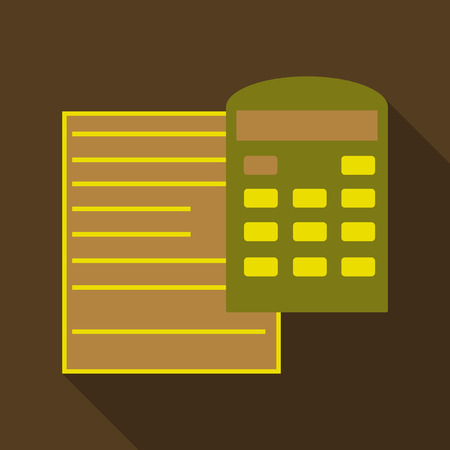 Tax accounting, budget calculation. Clipboard, tax form, calculator.のイラスト素材