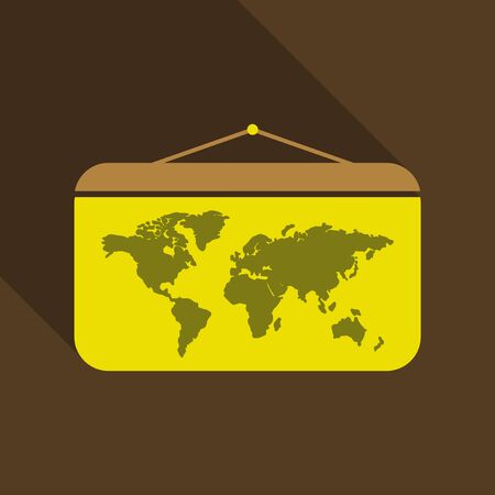 world map vector on desk with shadowのイラスト素材