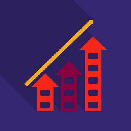 Schedule chart on table vector. Economic visualization information, business report graph illustrationのイラスト素材