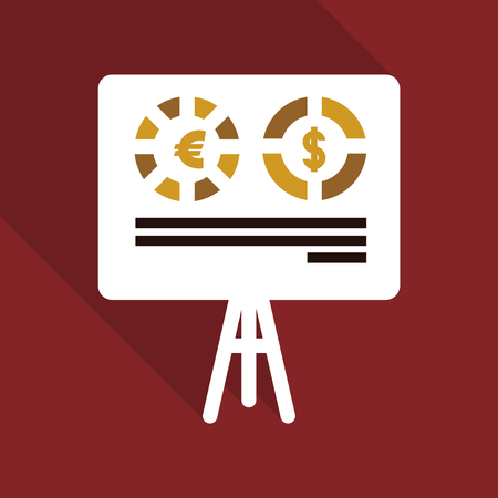 Monitors in abstract concept with information analytics in flat style with shadow.のイラスト素材