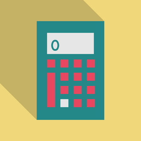 Calculator icon in flat style. Calculator isolated on a colored background. Vector electronic calculator.のイラスト素材