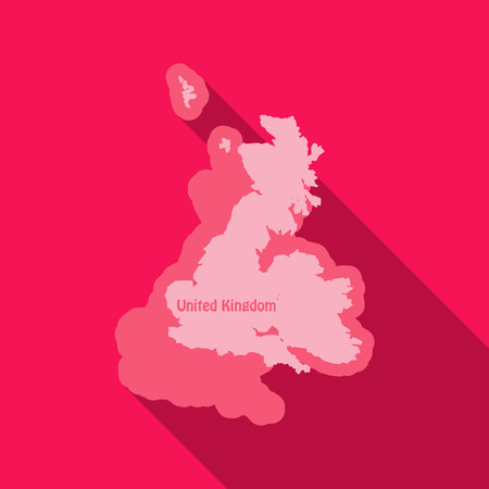 United Kingdom UK Regions Map in flat style with shadowのイラスト素材