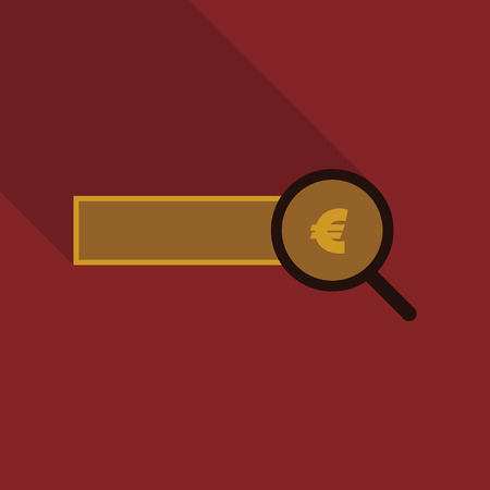 Checking the authenticity of money icon illustration on red background.のイラスト素材
