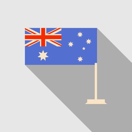 Australia flag in flat style illustration with long shadowのイラスト素材