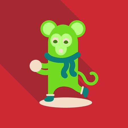 Playing monkey  christmas card designのイラスト素材