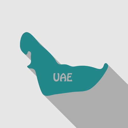 UAE map in flat style illustration with shadowのイラスト素材