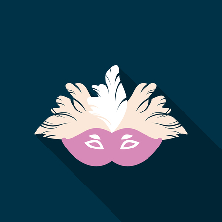 Carnival, masquerade, party and festive accessories. Mask in the form of a silhouette of the face, with decorative patterns and ornaments. Masquerade colorful masks.のイラスト素材