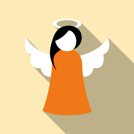 Christmas cute angel in red dressのイラスト素材