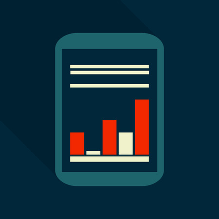 Monitors in abstract concept with information analytics in flat style with shadow.のイラスト素材