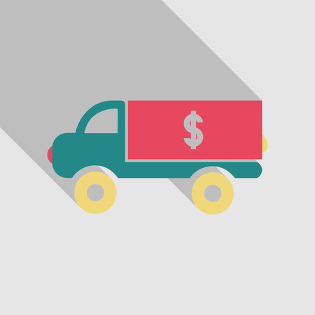 Cash Delivery Car vector icon. Designed for web and software interfaces.のイラスト素材
