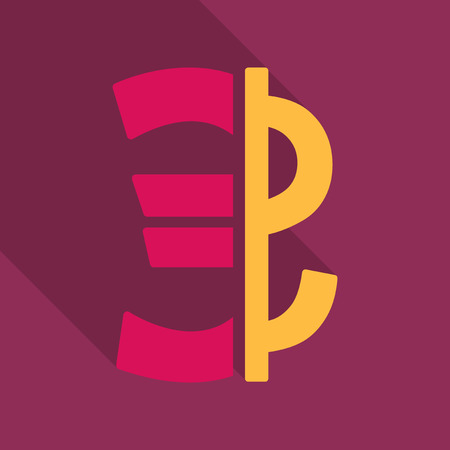 Currency vector icon. Style is a flat graphic symbol in color variants. Designed for web and mobile apps.のイラスト素材
