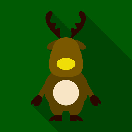 Flat icon with shadow Christmas deerのイラスト素材