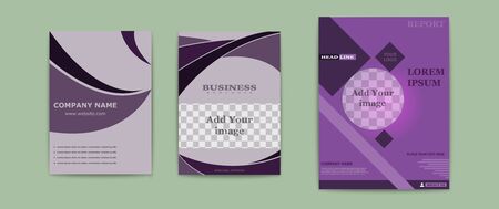 Set of abstract vector modern flyers and brochures. Business brochure flyer design layout template in A4 circlesのイラスト素材