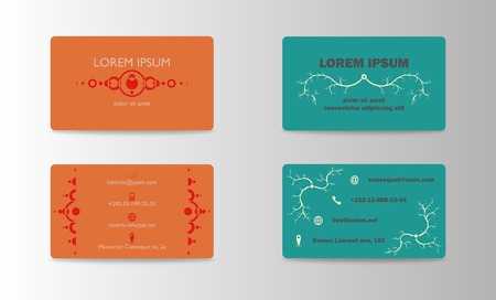 Set of modern business card print templates. Personal visiting card with company. trending design. Vector illustrationのイラスト素材