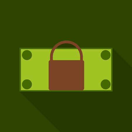 Credit card with lock line icon, outline vector sign, linear pictogram isolated on white. Payment protection symbol illustrationのイラスト素材