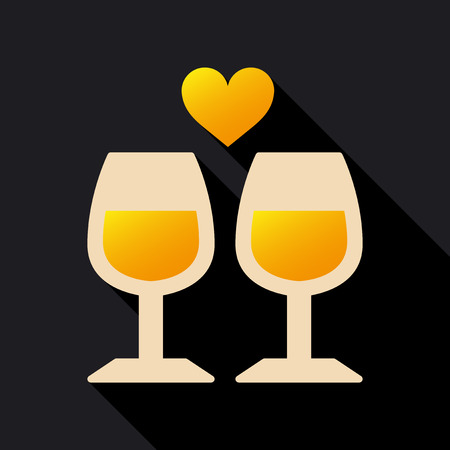 Two glasses of wine icon.のイラスト素材