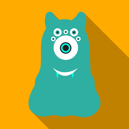 Flat icon with shadow Halloween monster.のイラスト素材