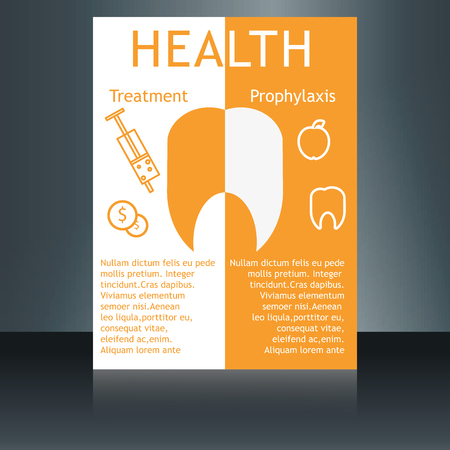 Medical brochure cover template, flyer design layout. Applicable for catalog, leaflet, flyer or poster for pharmacy business.のイラスト素材
