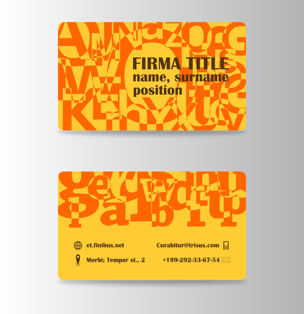 Vector modern creative and trending business card design template in orange shades.のイラスト素材