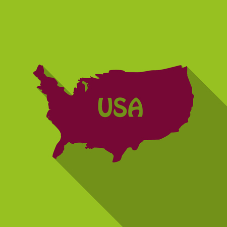USA map in flat style with shadowのイラスト素材