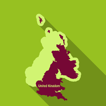 United Kingdom UK Regions Map in flat style with shadowのイラスト素材