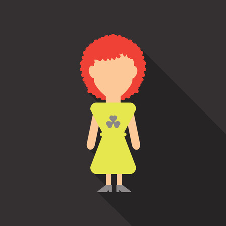 Illustration of a Girl Wearing a dress made with Cloversのイラスト素材